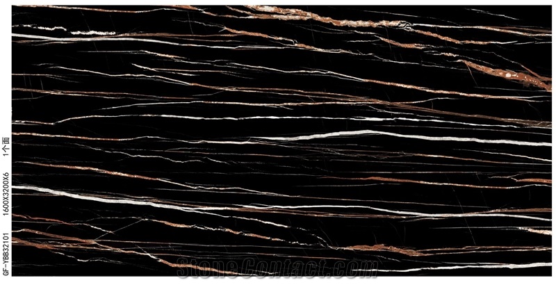 Golden Black Sintered Stone Slab