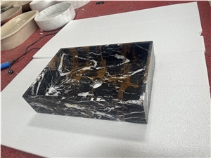 Black And Gold Marble Bathroom Wash Basin