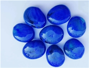 Blue Glass Artificial Pebbles