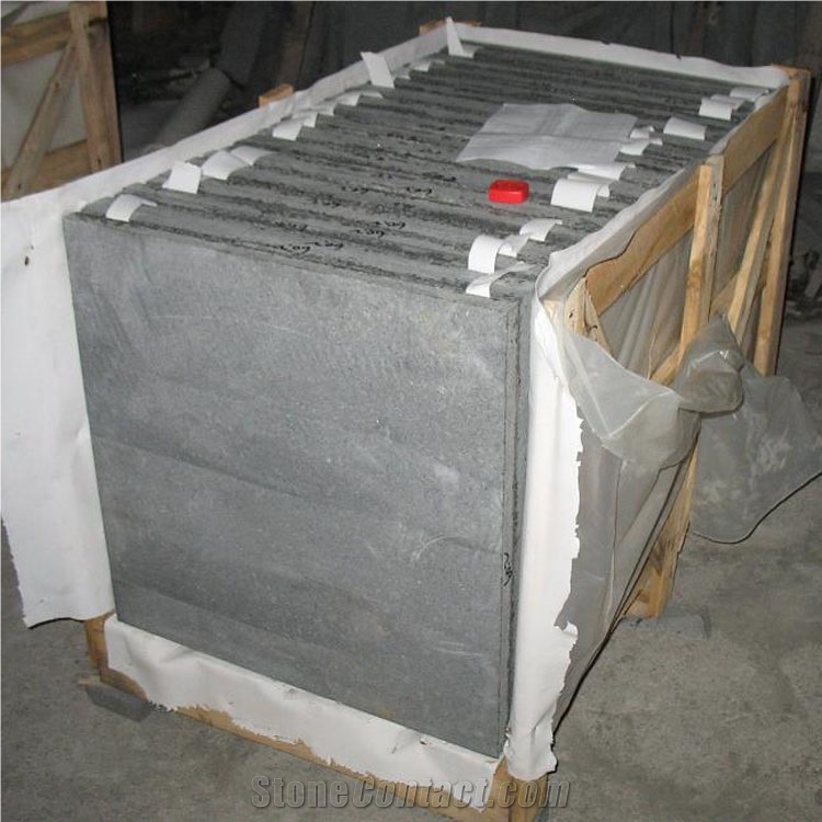 G684 Black Granite Flamed Pavement Tiles