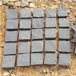 Natural Split Black Basalt Cobblestone For Driveway