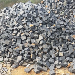 Natural Split Black Basalt Cobblestone For Driveway