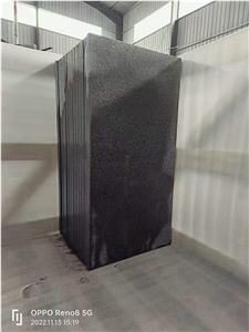 Sd-G654 Zhangqiu Black Granite Flamed Brushed Slabs Tiles