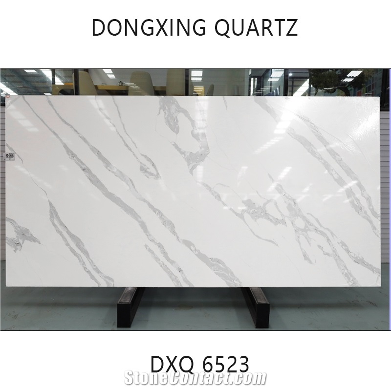 DXQ6523 Calacatta Grey Quartz Stone 20 Mm Polished