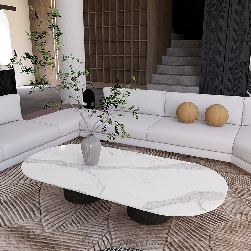 DXQ8006 Calacatta White Artificial Quartz Slabs