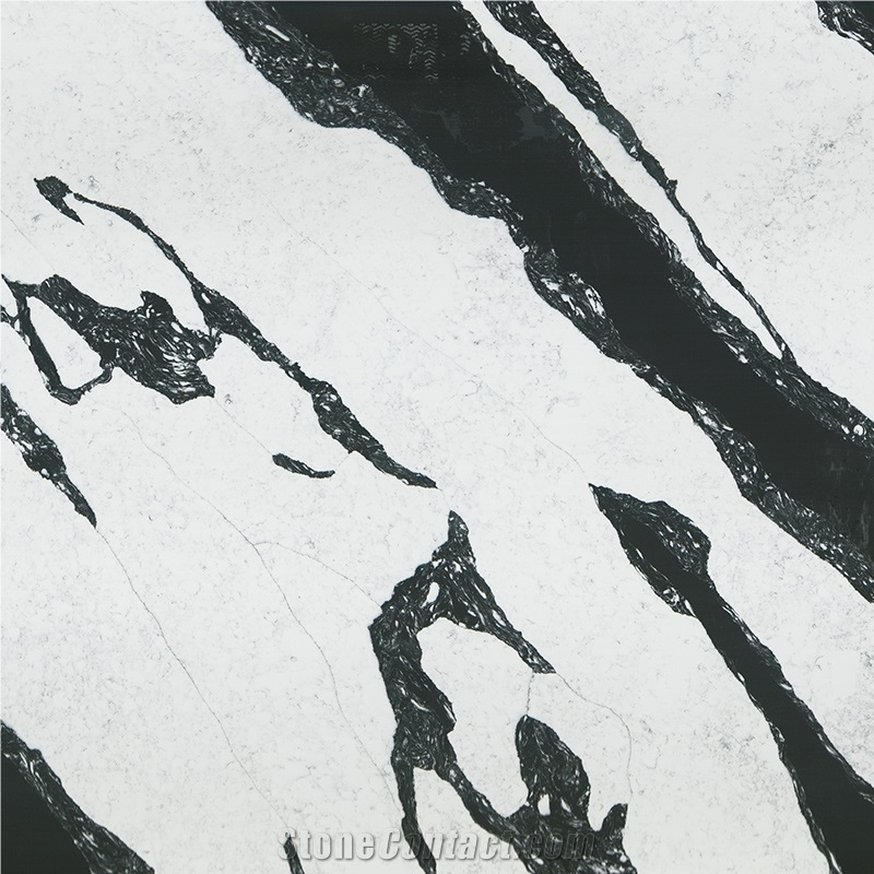 DXQ8007 Calacatta Thcik Black Vein Engineered Quartz Tile