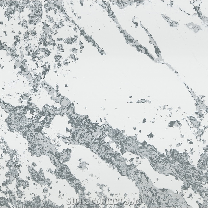DXQ8012 Calacatta Silver Vein Bathroom Quartz Slab Tile