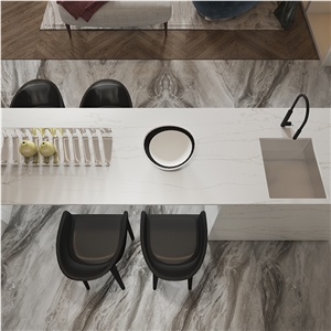 DXQ8015 Calacatta Thin Golden Vein Quartz