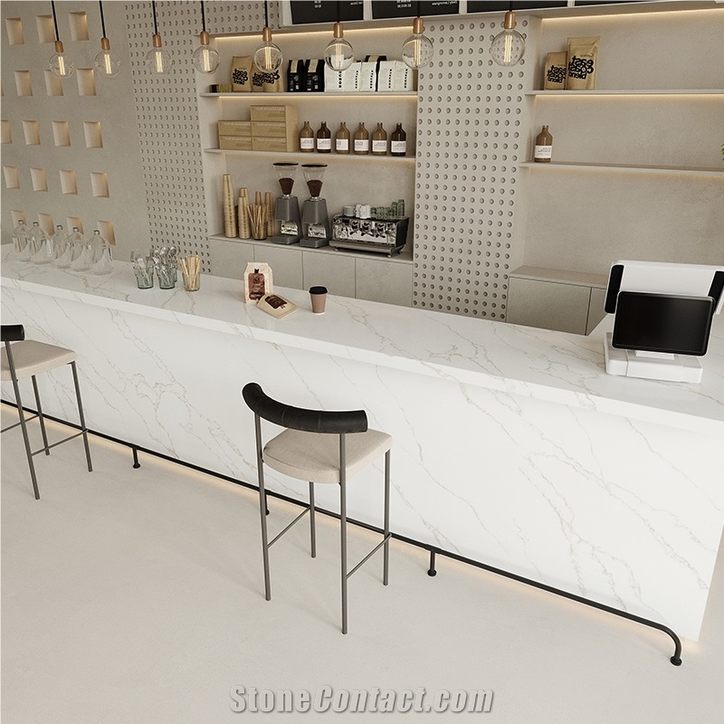 DXQ8015 Calacatta Thin Golden Vein Quartz