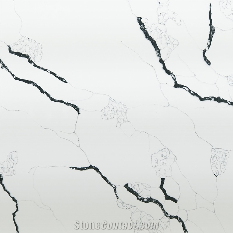 DXQ8019 Calacatta Black Veins Quartz Stone Slabs