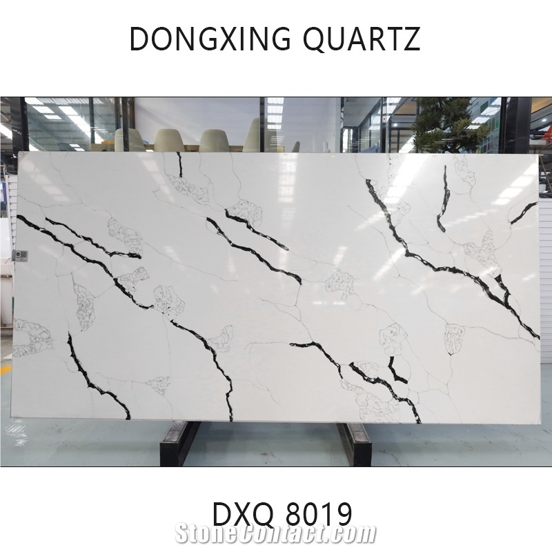 DXQ8019 Calacatta Black Veins Quartz Stone Slabs