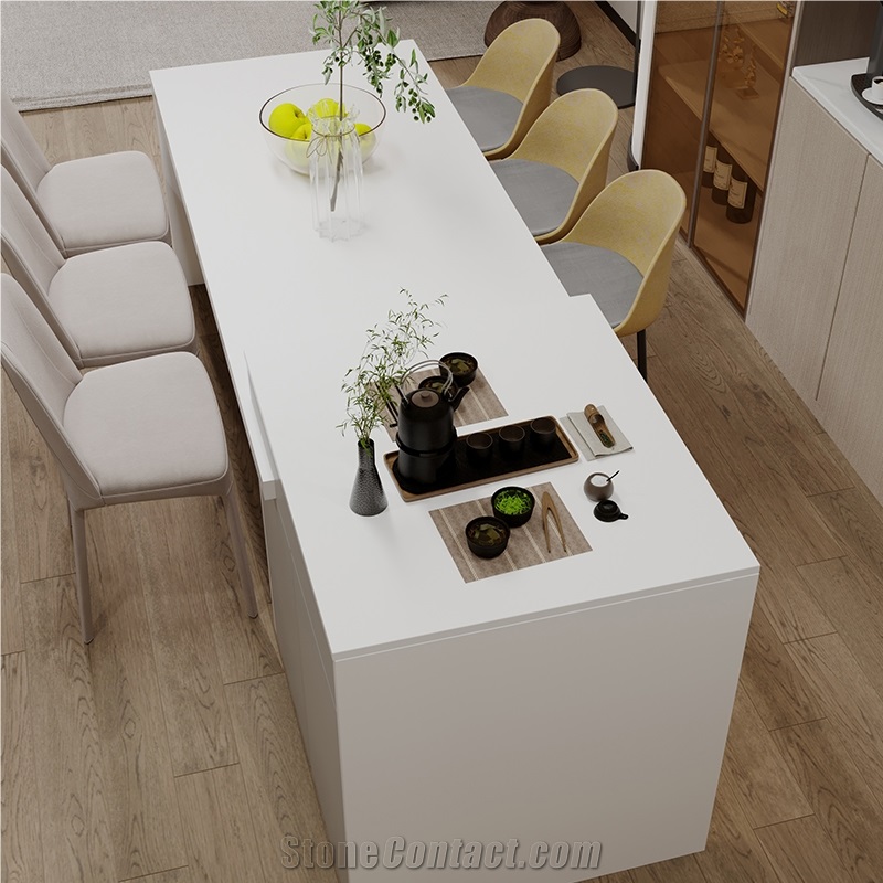 DXQ8021 Super White Quartz Stone Slabs Tiles
