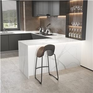 DXQ8025 Carrara White Quartz Stone For Kitchen