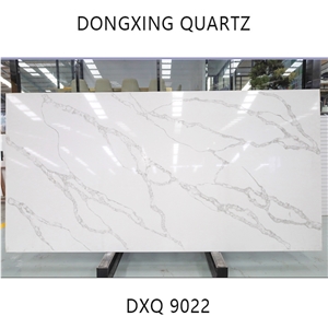 DXQ9022 Calacatta Light Grey Vein Quartz Overlay Slabs