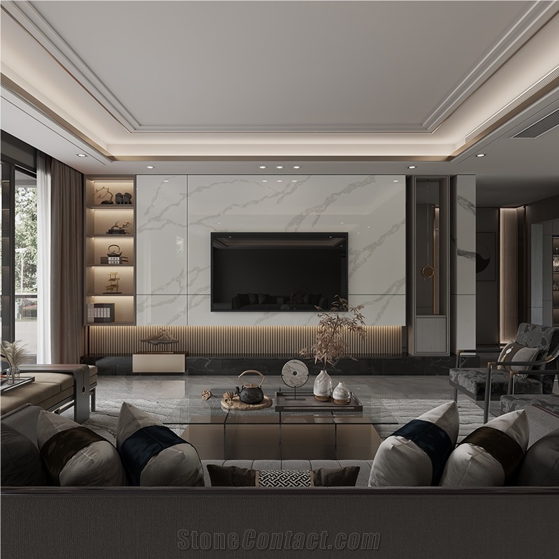 DXQ9033 Calacatta Gray Vein Artificial Marble Quartz Stone