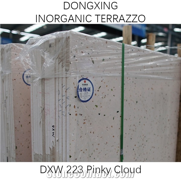 DXW223 Rainbow Hills Terrazzo Pink Big Slab Tile