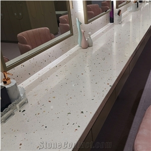 DXW223 Rainbow Hills Terrazzo Pink Big Slab Tile