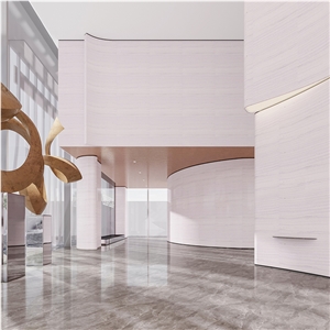 RD002 Super White Wood Inorganic Travertine Artificial Stone Slabs, Tiles