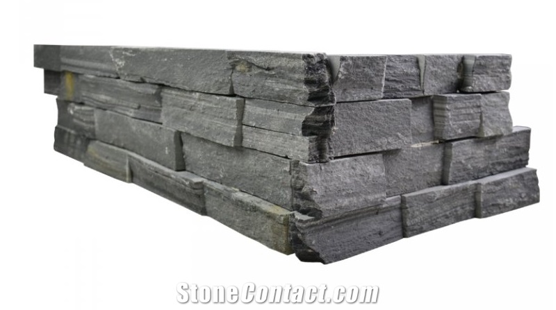 Black Quartzite Interior Wall Stone Cladding Ledge Panel