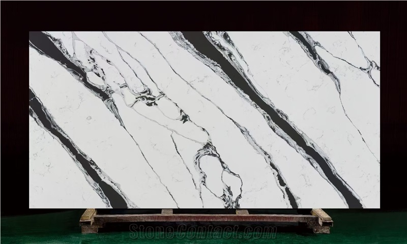 Artificial Panda White Quartz Slabs