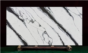 Artificial Panda White Quartz Slabs