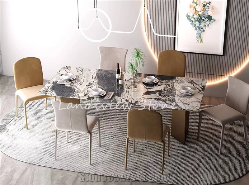 Ocean Storm Marble Restaurant Custom Table
