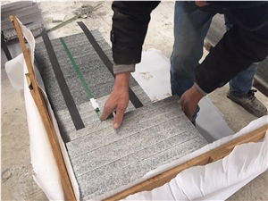 Flamed G603 Bianco Bacuo White Granite Pavers Cobblestone