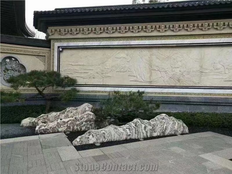 Hot Sell China Juparana Granite Landscaping Stone- Garden Boulders,Garden Rock Stone