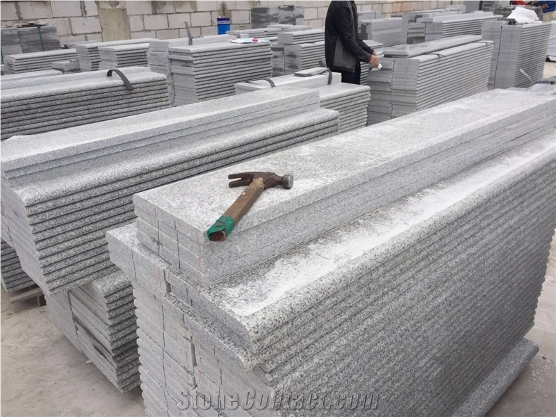 Light Grey Hubei New G603 Granite Full Bullnose Stair Steps