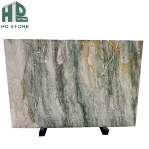 Light Royal Green Luxury Quartzite Stone Slab For Wall And Floor Decor