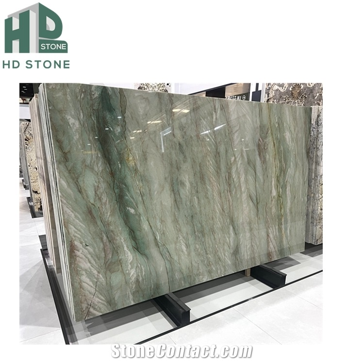 Natural Stone Brazilian Light Emerald Green Quartzite Slab