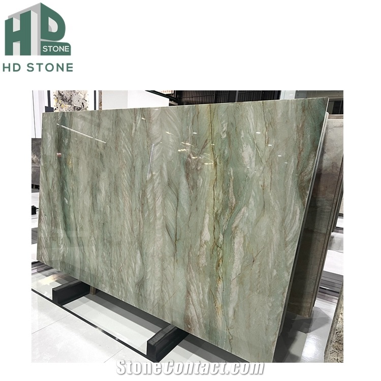 Natural Stone Brazilian Light Emerald Green Quartzite Slab