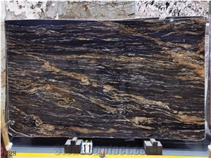 Brazil Black Cosmic Granite Standard Size Slabs For Outdoor
