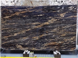Brazil Black Cosmic Granite Standard Size Slabs For Outdoor
