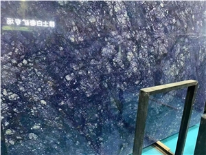 Brazil Blue Sodalite Granite Polished Big Slabs For Initerior Use