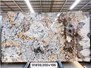 Brazil Butterfly Love Golden Flower Granite Multicolor Wall