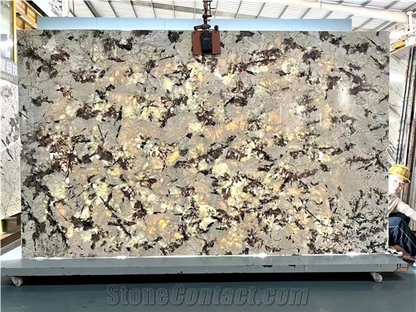 Brazil Everest White Granite Large Size Slabs 2.0Cm Polished