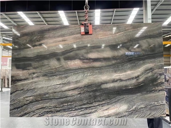 Brazil Misty Rain Quartzite Green Slabs Tile 2Cm Polished