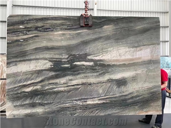 Brazil Misty Rain Quartzite Green Slabs Tile 2Cm Polished