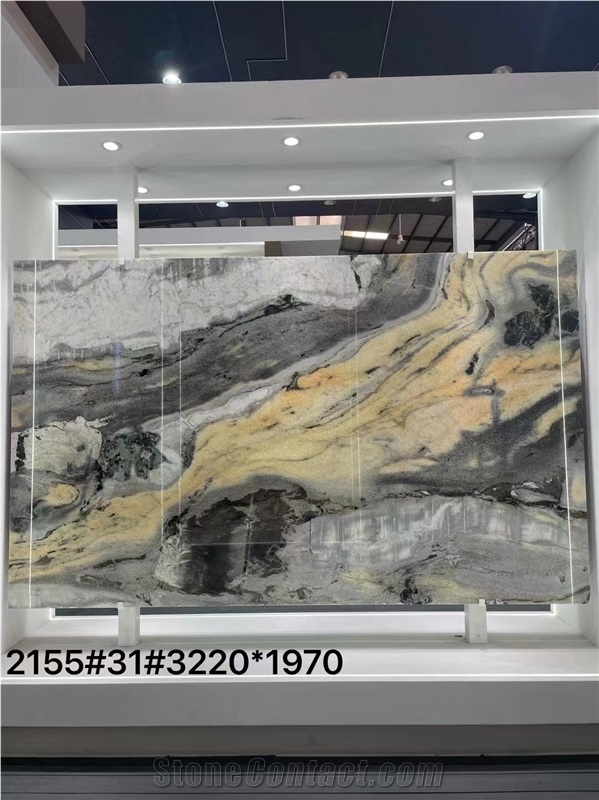 Brazil Thunder Cloud Marble Semi White Big Slab For Wall