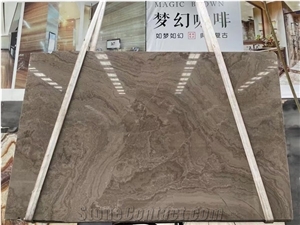 Canada Magic Brown Marble Polished Standard Size Slabs Tile