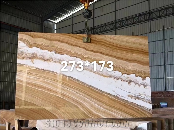 China Gold Grain Marble Big Polished Slabs For Living Room