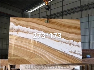 China Gold Grain Marble Big Polished Slabs For Living Room