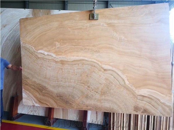 China Gold Grain Marble Big Polished Slabs For Living Room