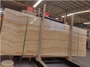 China Honey Onyx Slab Wall Floor Tiles Bookmatched Polished