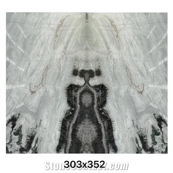 China Panda White Marble Large Slabs For Living Design Use