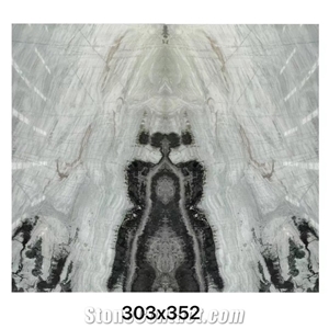 China Panda White Marble Large Slabs For Living Design Use
