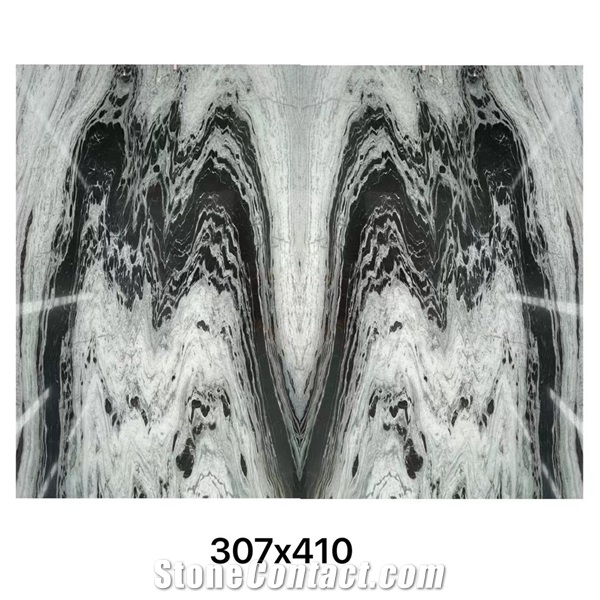 China Panda White Marble Large Slabs For Living Design Use