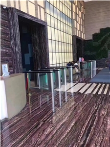 China Purple Wooden Marble Small Slabs Polished For Interior