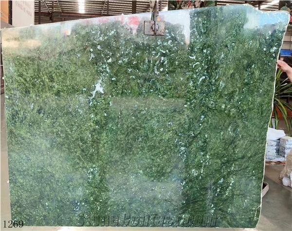 China Verde Pavone Green Marble Polished For Interior Design